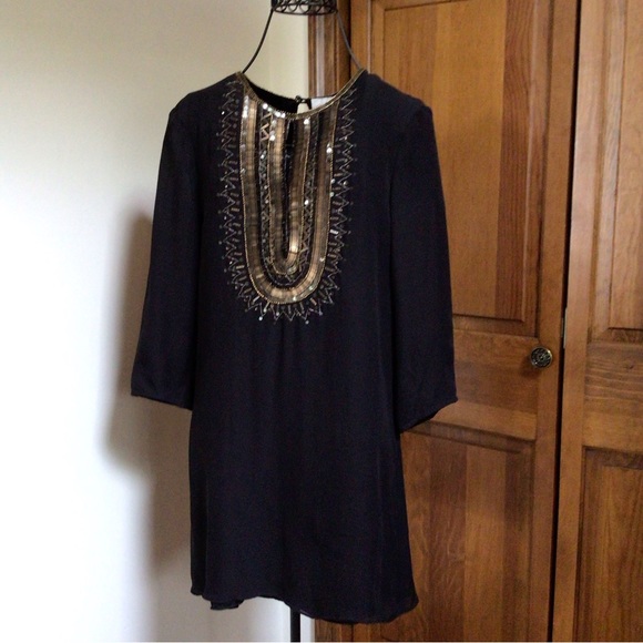 Parker embellished silk mini dress, black, small - Picture 7 of 10